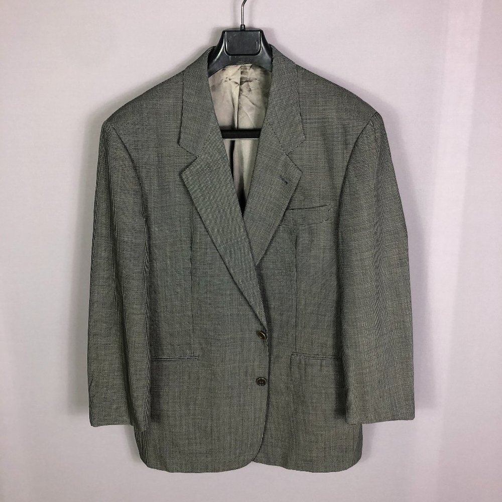 Hugo Boss Black tan Star Dot Delon/Revue Super 100 Wool Suit Jacket Sz 4…